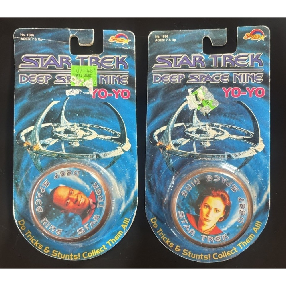 2 Vtg Star Trek Deep Space Nine Space Yo-Yo Toys Spectra Star Nerys & Sisko 1993